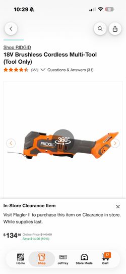 RIDGID 18V Brushless Cordless Multi-Tool (Tool Only)