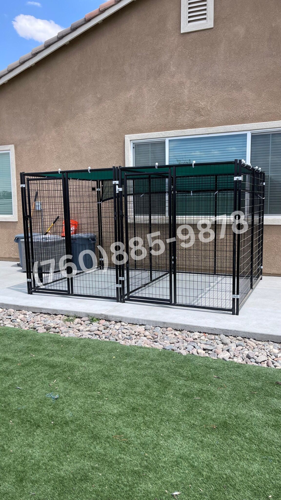 Extra Large Outdoor Heavy Duty Dog Kennel Cage With x 2 Stalls 5”x7” Each Stall  