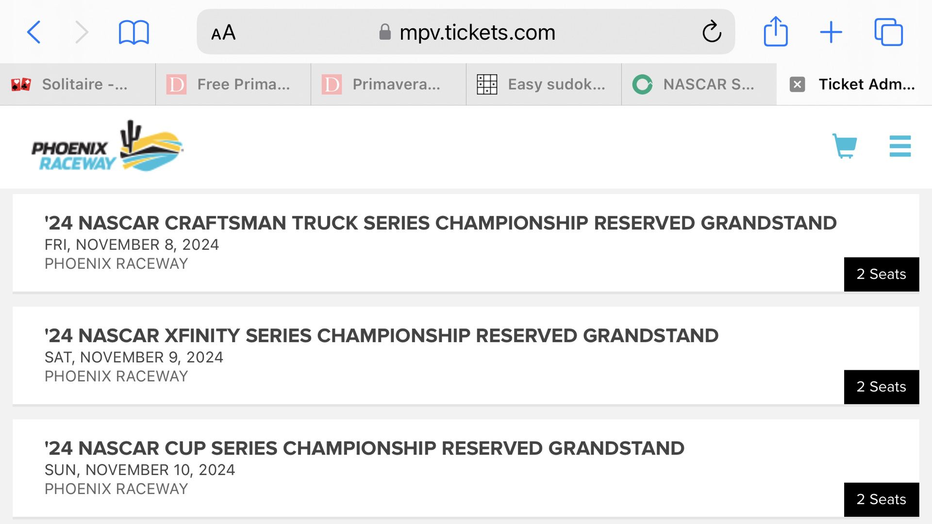 NASCAR Season Tickets At Phoenix Raceway
