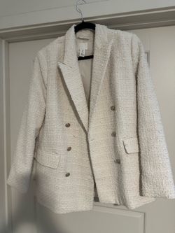 H&M white blazer jacket