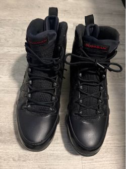 Mens Jordan 9 Retro 'Black & University Red' size 10
