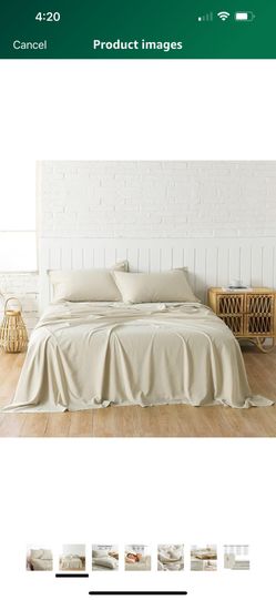 Bamboo, Cotton, Linen Blend Full Size Bed Sheets