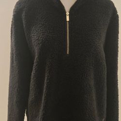 Calvin Klein fleece black quarter zip jacket women’s size medium