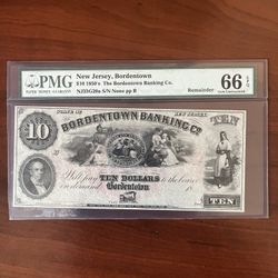1850s “Bank” Note, New Jersey Bordentown 10$ Bill