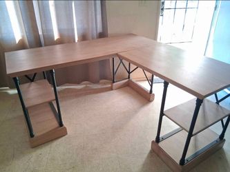 L shaped Wooden Desk