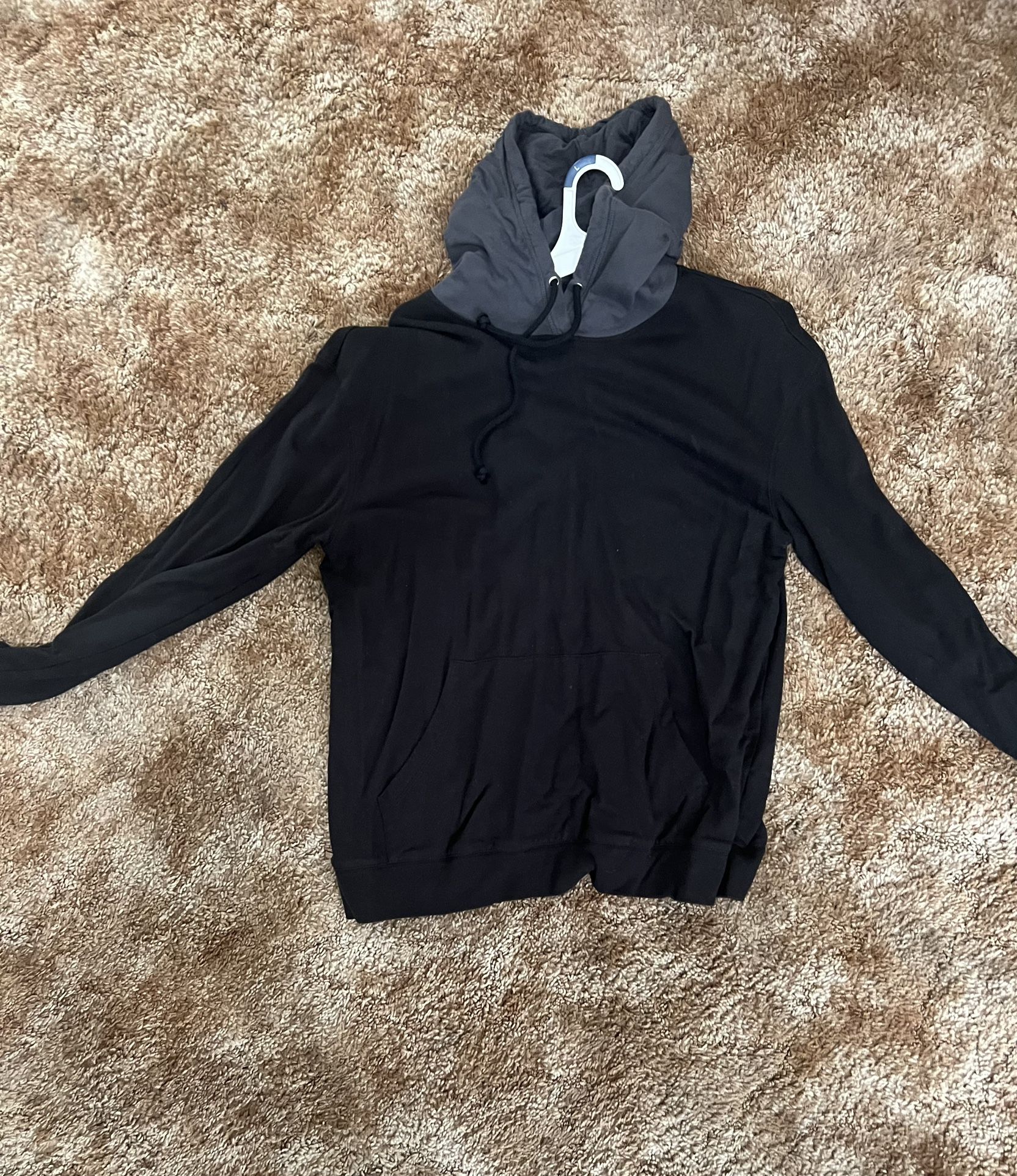 Black Hoodie With Grey Hood