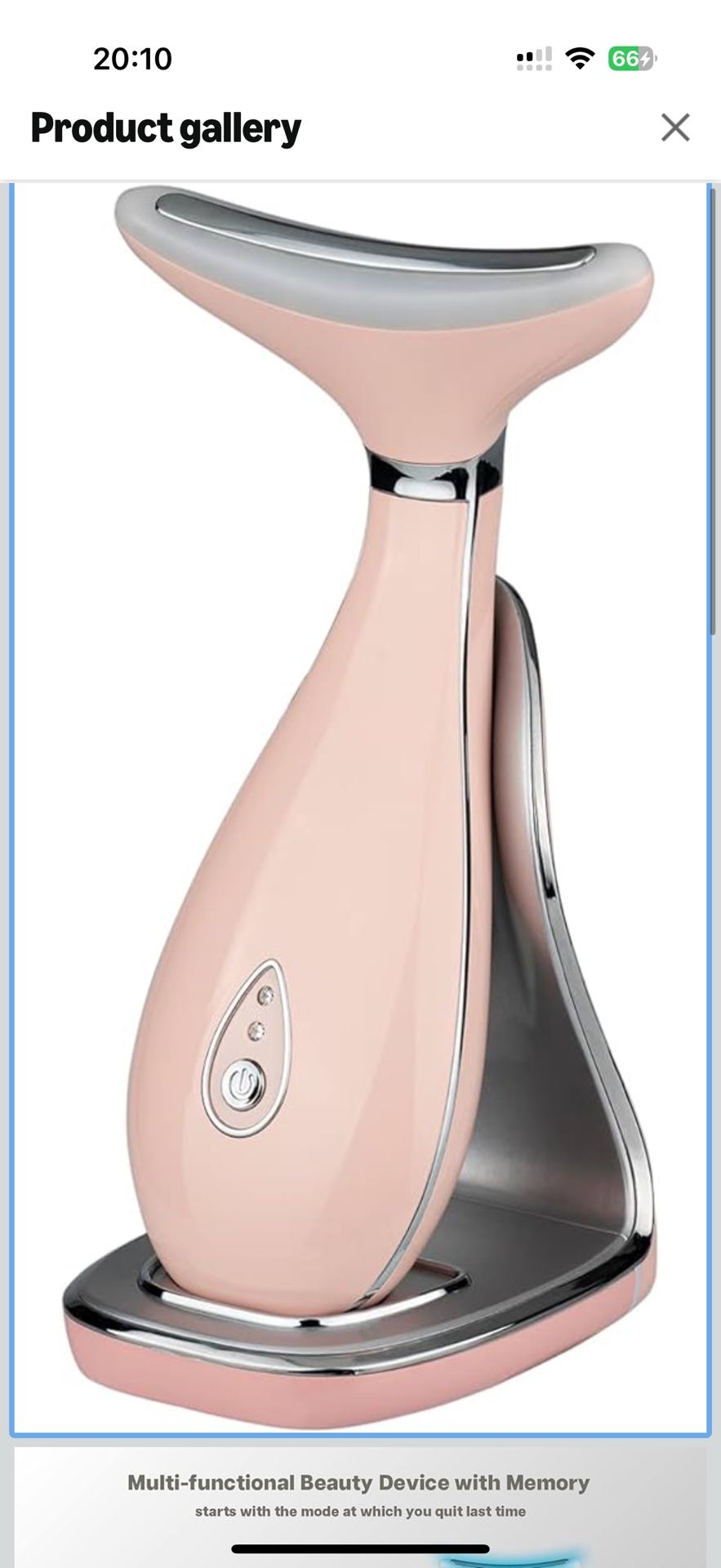 Lily Neck Face Massager, Face Sculpting Tool, Skin Rejuvenation Device with Thermal, Triple Action LED and Vibration, for Anti-Aging, Lifting and Tigh
