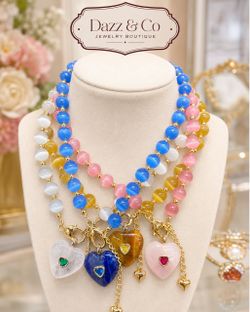 Beaded heart necklaces