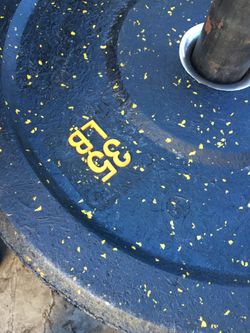 Bumper plate set and Olympic bar