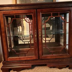 Wood/glass Cabinet With One Shelf And Light