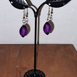 Cute dangling purple pierced earrings