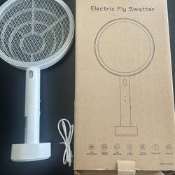 Rechargeable Electric Fly Swatter / Bug Zapper with Base & Charging Cable