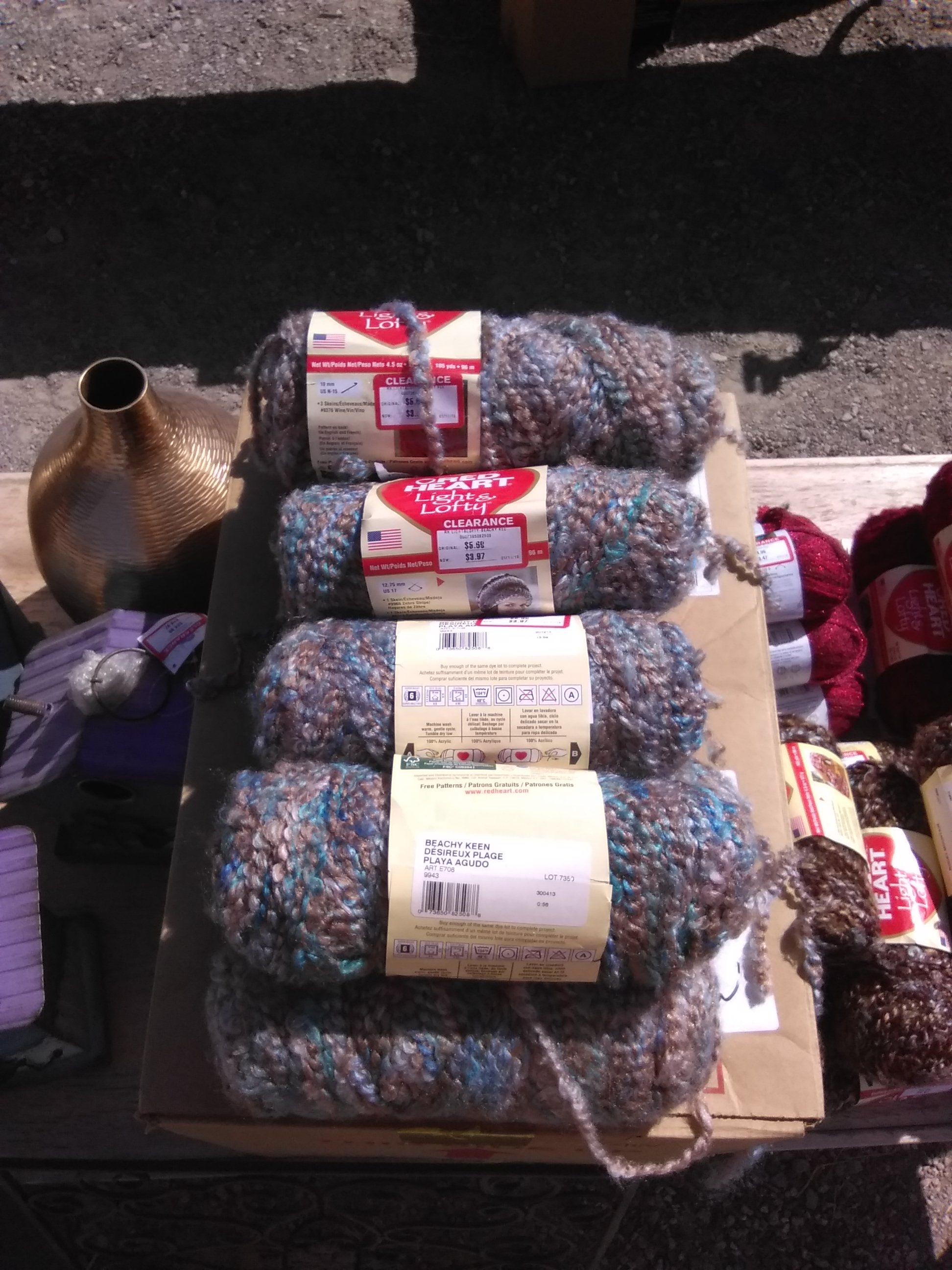 Red Heart Yarn. Light and Lofty. Beachy Keen. 105 yds