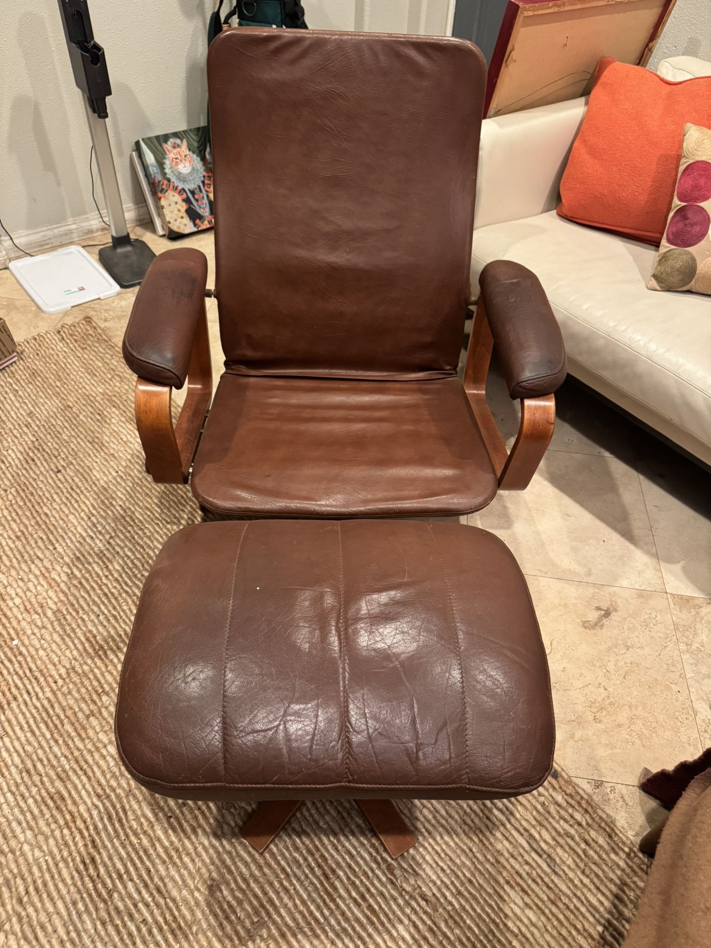 Danish Mobler Armchair With Ottoman