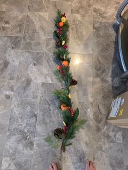 6' Garland with Fruit and Pinecones!!