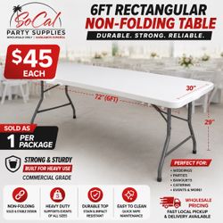 6FT Non-Folding Table – Commercial Grade Quality
