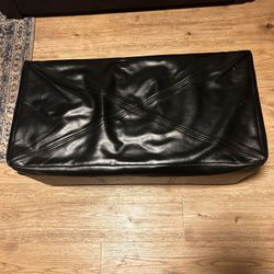 Black Leather Ottoman Chest