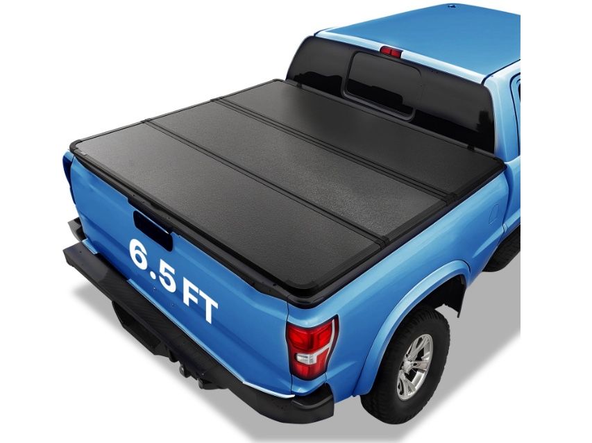 VEVOR Tri-Fold Truck Bed Tonneau Cover, Compatible With 2015-2024 Ford F-150, 6.5' (79") Bed, Only Fit 6.5' X 5.4' (79" X 65.2") Inside Bed, 400 Lbs L