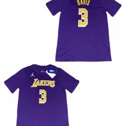 Jordan Nike Los Angeles Lakers Anthony Davis Jersey T Shirt Boys Youth L & XL New