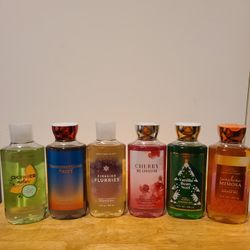 6 Bath & Bodyworks Shower Gels 