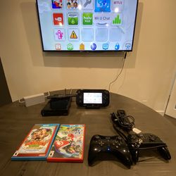 Wii U Console Black Bundle Tested Working + Donkey Kong and Mario Cart 8
