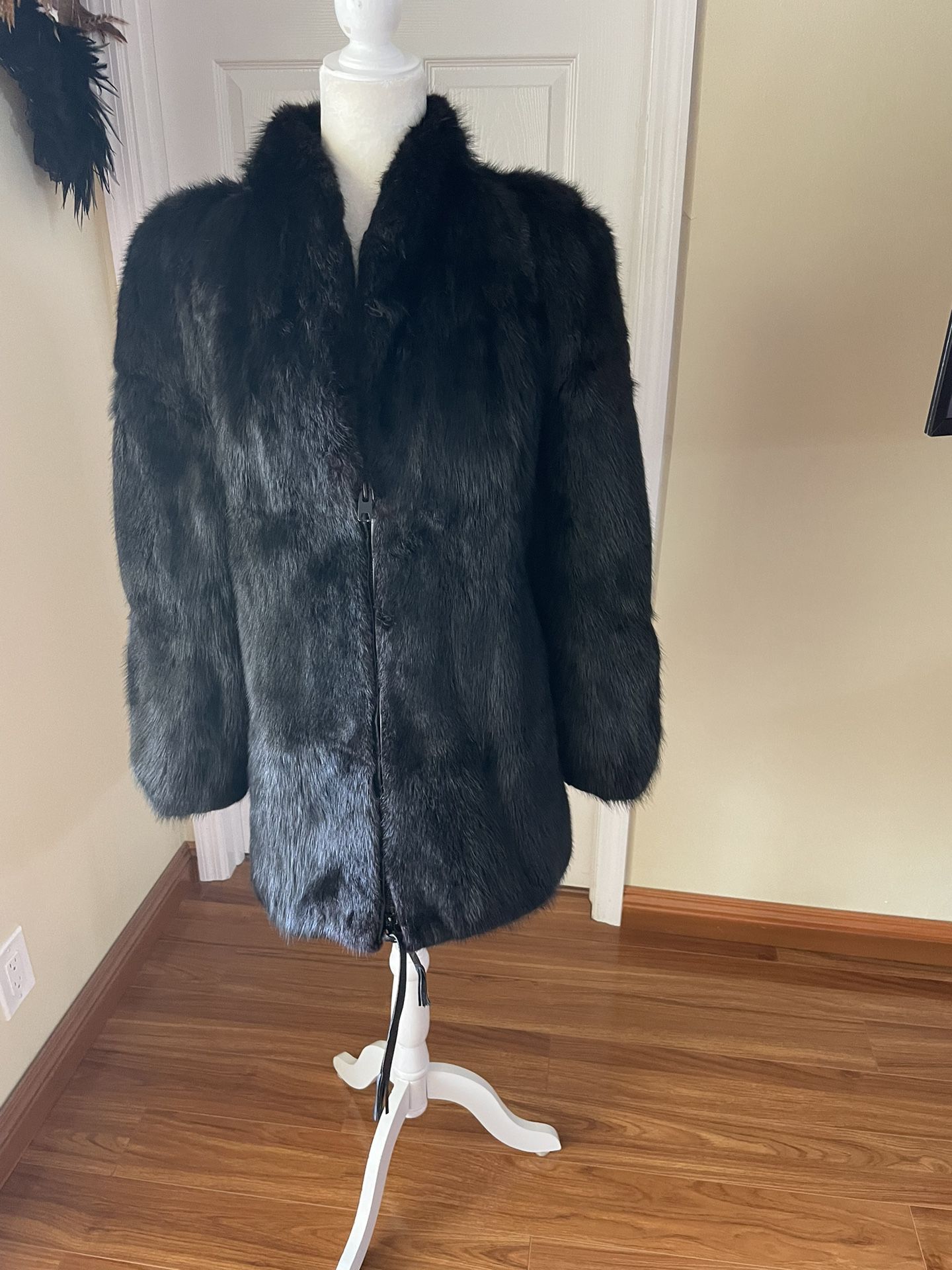 Lazare’s Windsor Black Natural Coyotes Fur Short Coat 