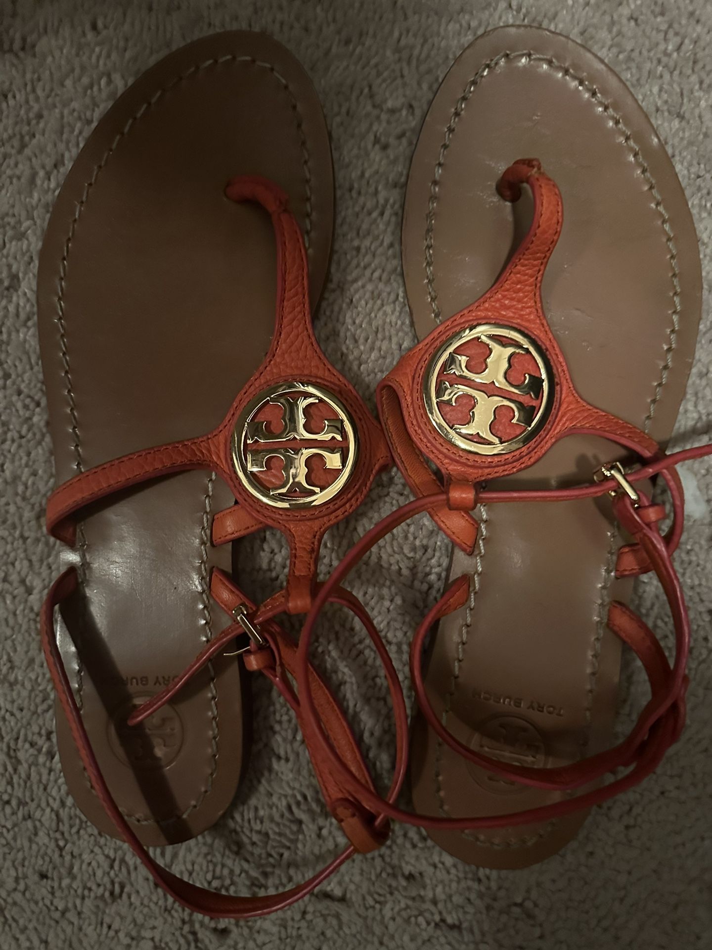 Tory Burch Sandals Size 8.  Coral. 