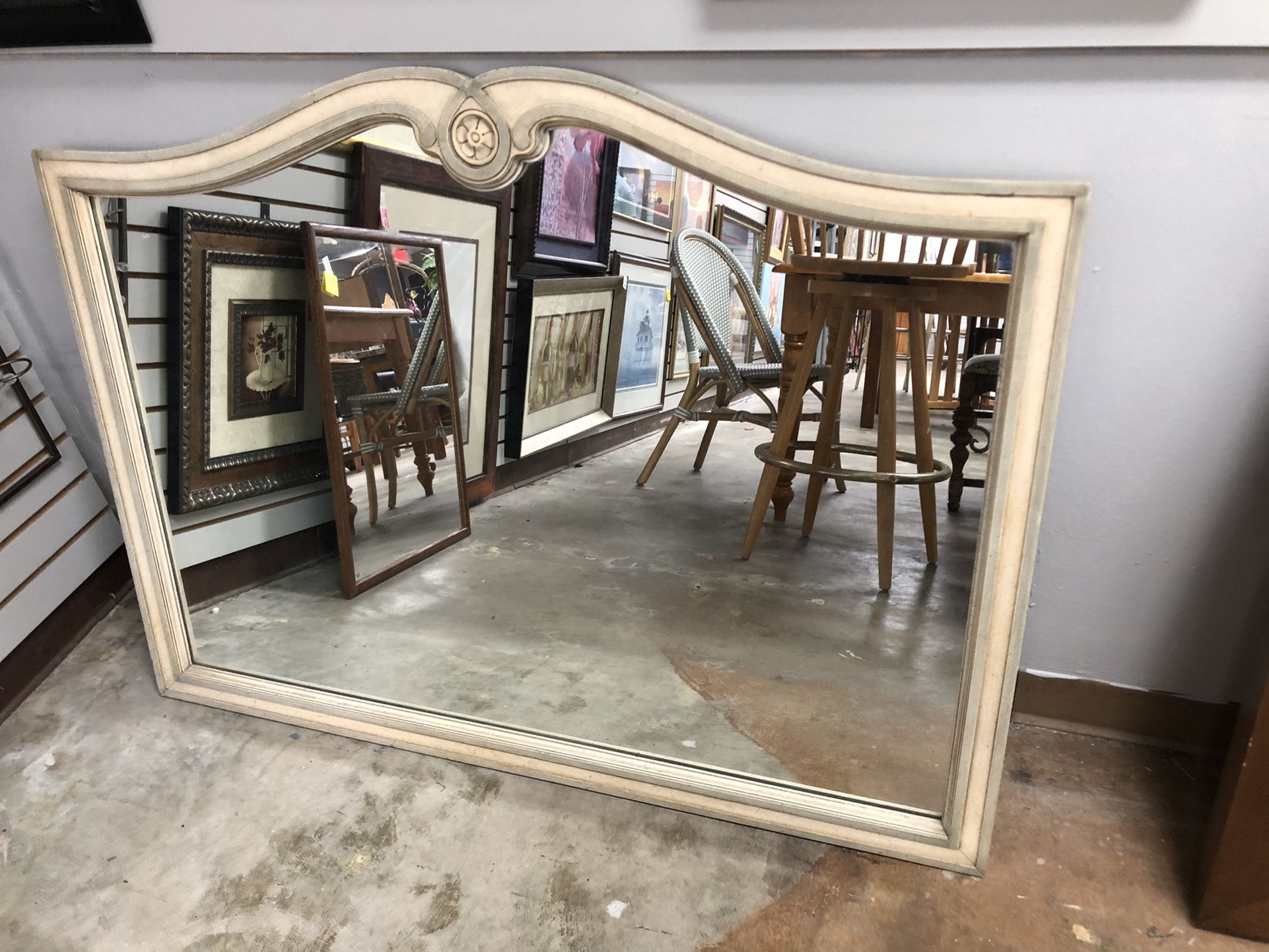 Beautiful Vintage Beige /grey Mirror 48”by 40”