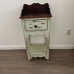 Shabby chic cottage end table - side accent table 