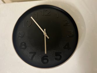 Black and Silver Wall Clock Diameters 15 Inches