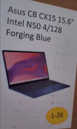 ASUS Chromebook CX15 Laptop, 15.6" FHD Display, Intel® Processor N50, 128GB Storage, 4GB RAM, ChromeOS, Forging Blue