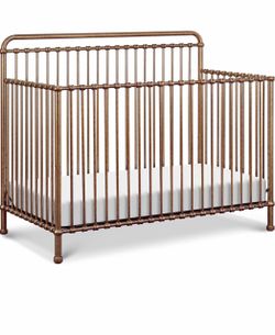 Gold crib & memory foam mattress
