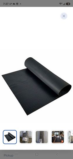 RESILIA Black Plastic Floor Runner 27 in x 6 ft — Embossed Wide Rib, Indoor/Outdoor Use - New