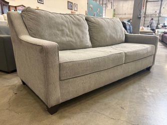 Modern Grey Woven Slope Arm Sofa