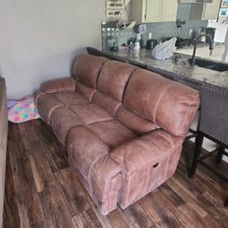 Real Leather Couch With Recliner Set
