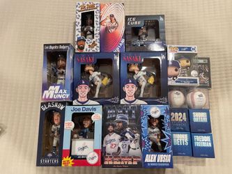 Dodger bobbleheads and signed baseballs