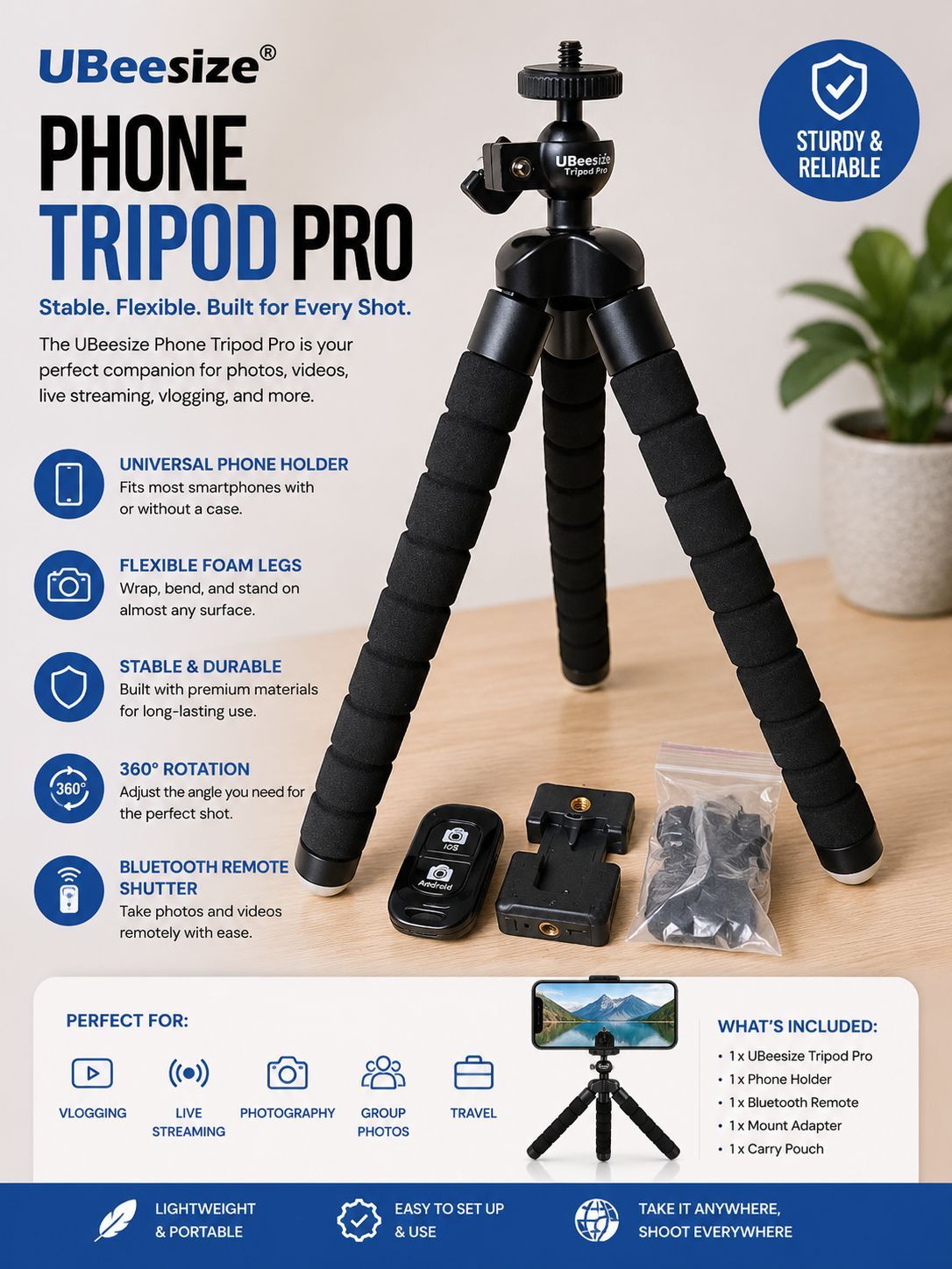 UBeesize Phone Tripod Pro – Brand New 📸