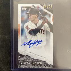 Limited Edition Giants Mike Yastrzemski Autographed Baseball Card 04/25