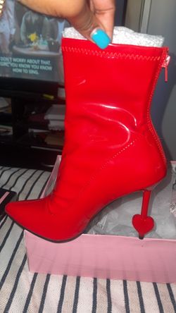 Leather Heart Boots Size 9