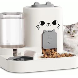 2-in-1 Gravity Pet Feeder and Water Dispenser,Small Dog Cat Food Water Dispenser, Small Pet Food and Water Dispenser, Pet Feeder Water Bowl, (Gary)