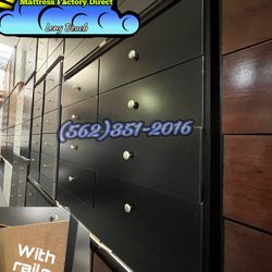 Black Eight Drawer Dresser Chest Cajonera Comoda Nueva 