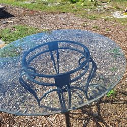 Black Metal Table With Glass Top