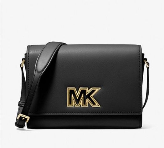 BLACK Mimi Medium Leather Messenger Bag  By Michael Kors,  New With Tags, Will Come In Gift Bag!