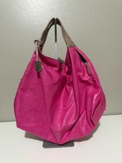 Furla Pink Canvas Hobo Shoulder Bag
