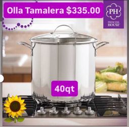 $335.00 Olla Tamalera Vaporera 40qt Con Nuevo Divisor y Parrilla Capacidad 120 Tamales 🫔 Birra Menudo Barbacoa Pozole Princess House Ventas Finales