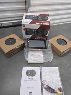 Dual Electronics 7 inch Car Stereo Bundle with 6.5" Speakers, Double Din, Bluetooth