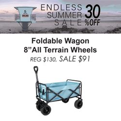 Foldable Wagon - 8" All Terrain Wheels, $91