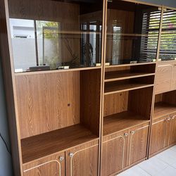 3 piece wooden shelving unit