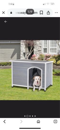 wooden outdoor Winston dog house, waterproof roof and sits higher for cooler/warmer weather conditions.  🚀reduced 🚀