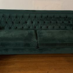 Green Velvet couch 